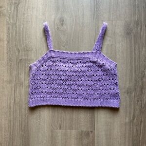 Eloquii Lavender Knit Cropped Tank - 18/20